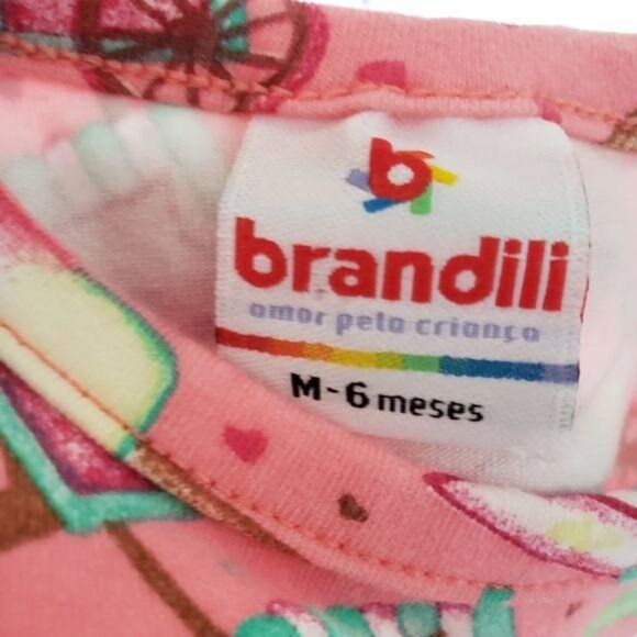 Brandili Baby Girls Pink Ice Cream Print Dress M summer popcicle vacation - Picture 4 of 4